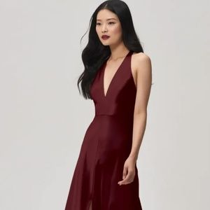 NWT Jenny Yoo Corinne Bridesmaid Dress, Hibiscus Satin Back Crepe, size 4
